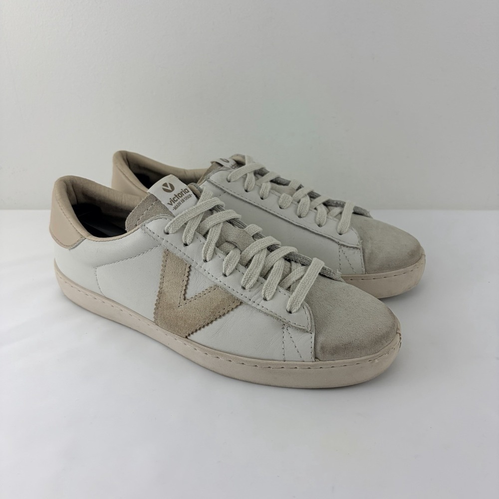 Victoria Women Leather Suede Sneakers White Beige EU‎ 40 Casual Shoes Spain